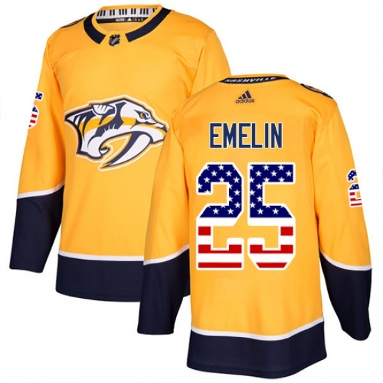 Youth Adidas Nashville Predators #25 Alexei Emelin Authentic Gold USA Flag Fashion NHL Jersey Youth Adidas Nashville Predators #25 Alexei Emelin Authentic Gold USA Flag Fashion NHL Jersey