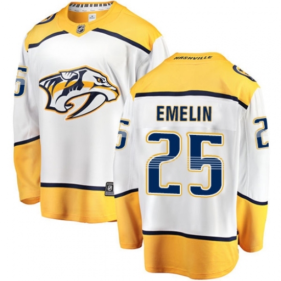 Youth Nashville Predators #25 Alexei Emelin Fanatics Branded White Away Breakaway NHL Jersey Youth Nashville Predators #25 Alexei Emelin Fanatics Branded White Away Breakaway NHL Jersey