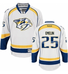 Youth Reebok Nashville Predators #25 Alexei Emelin Authentic White Away NHL Jersey Youth Reebok Nashville Predators #25 Alexei Emelin Authentic White Away NHL Jersey