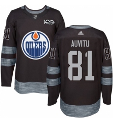 Men's Adidas Edmonton Oilers #81 Yohann Auvitu Authentic Black 1917-2017 100th Anniversary NHL Jersey