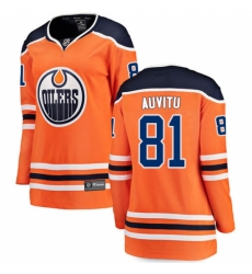 Women's Edmonton Oilers #81 Yohann Auvitu Fanatics Branded Orange Home Breakaway NHL Jersey