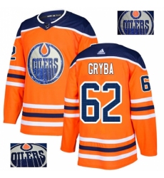 Men's Adidas Edmonton Oilers #62 Eric Gryba Authentic Orange Fashion Gold NHL Jersey