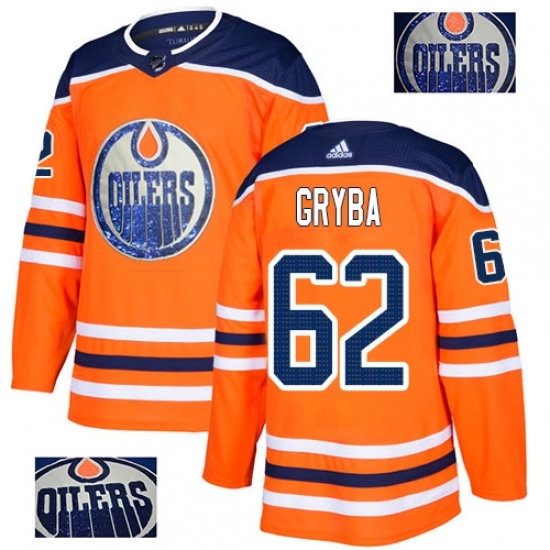 Men's Adidas Edmonton Oilers #62 Eric Gryba Authentic Orange Fashion Gold NHL Jersey Men's Adidas Edmonton Oilers #62 Eric Gryba Authentic Orange Fashion Gold NHL Jersey