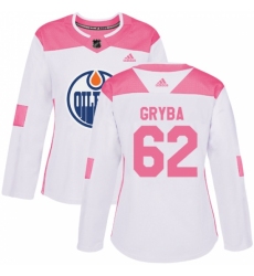 Women's Adidas Edmonton Oilers #62 Eric Gryba Authentic White/Pink Fashion NHL Jersey Women's Adidas Edmonton Oilers #62 Eric Gryba Authentic White/Pink Fashion NHL Jersey