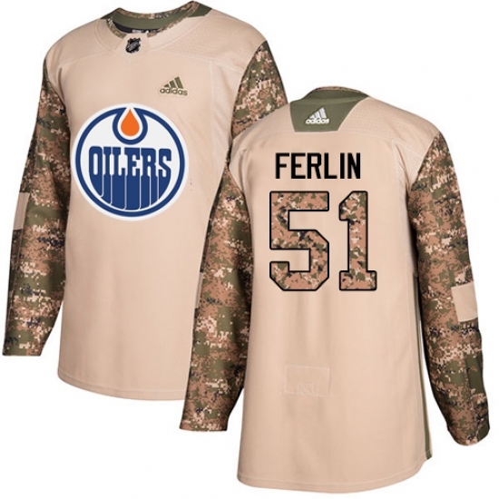 Men's Adidas Edmonton Oilers #51 Brian Ferlin Authentic Camo Veterans Day Practice NHL Jersey Men's Adidas Edmonton Oilers #51 Brian Ferlin Authentic Camo Veterans Day Practice NHL Jersey