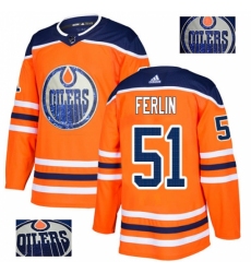 Men's Adidas Edmonton Oilers #51 Brian Ferlin Authentic Orange Fashion Gold NHL Jersey Men's Adidas Edmonton Oilers #51 Brian Ferlin Authentic Orange Fashion Gold NHL Jersey