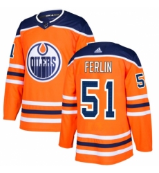 Men's Adidas Edmonton Oilers #51 Brian Ferlin Authentic Orange Home NHL Jersey Men's Adidas Edmonton Oilers #51 Brian Ferlin Authentic Orange Home NHL Jersey
