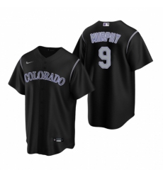 Men's Nike Colorado Rockies #9 Daniel Murphy Black Alternate Stitched Baseball Jersey Men's Nike Colorado Rockies #9 Daniel Murphy Black Alternate Stitched Baseball Jersey