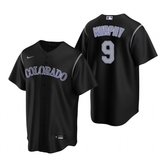 Men's Nike Colorado Rockies #9 Daniel Murphy Black Alternate Stitched Baseball Jersey Men's Nike Colorado Rockies #9 Daniel Murphy Black Alternate Stitched Baseball Jersey