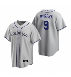 Men's Nike Colorado Rockies #9 Daniel Murphy Gray Road Stitched Baseball Jersey Men's Nike Colorado Rockies #9 Daniel Murphy Gray Road Stitched Baseball Jersey