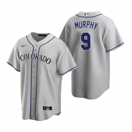 Men's Nike Colorado Rockies #9 Daniel Murphy Gray Road Stitched Baseball Jersey Men's Nike Colorado Rockies #9 Daniel Murphy Gray Road Stitched Baseball Jersey