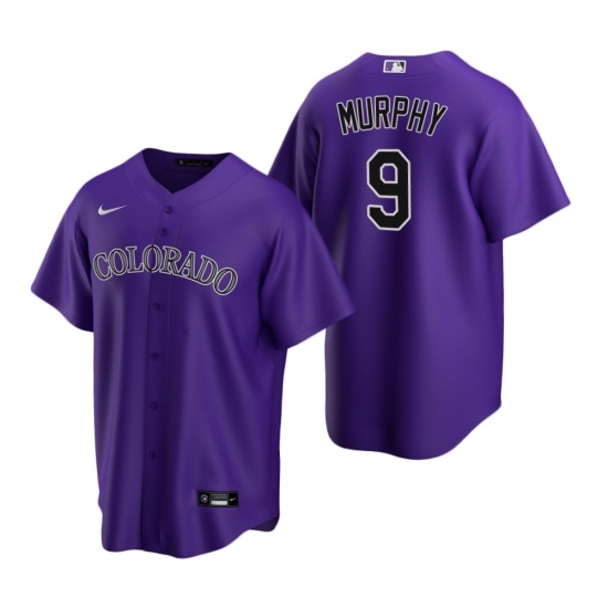 Men's Nike Colorado Rockies #9 Daniel Murphy Purple Alternate Stitched Baseball Jersey Men's Nike Colorado Rockies #9 Daniel Murphy Purple Alternate Stitched Baseball Jersey