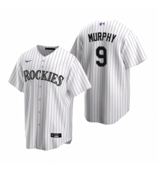 Men's Nike Colorado Rockies #9 Daniel Murphy White Home Stitched Baseball Jersey Men's Nike Colorado Rockies #9 Daniel Murphy White Home Stitched Baseball Jersey