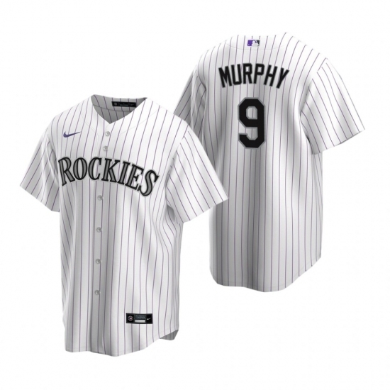 Men's Nike Colorado Rockies #9 Daniel Murphy White Home Stitched Baseball Jersey Men's Nike Colorado Rockies #9 Daniel Murphy White Home Stitched Baseball Jersey