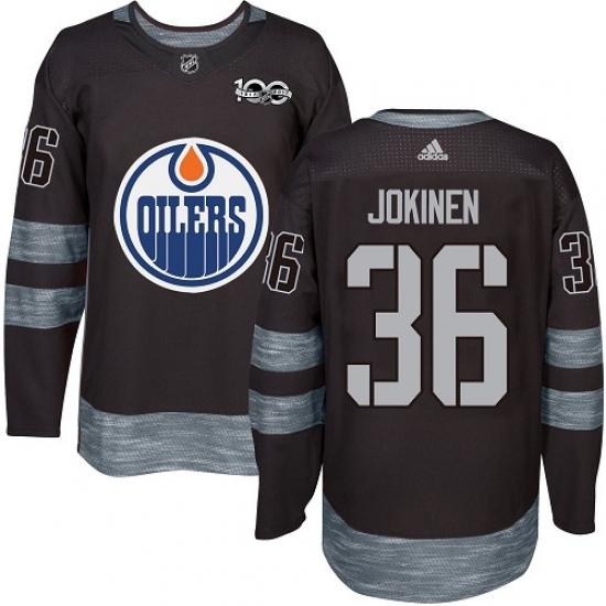 Men's Adidas Edmonton Oilers #36 Jussi Jokinen Authentic Black 1917-2017 100th Anniversary NHL Jersey Men's Adidas Edmonton Oilers #36 Jussi Jokinen Authentic Black 1917-2017 100th Anniversary NHL Jersey
