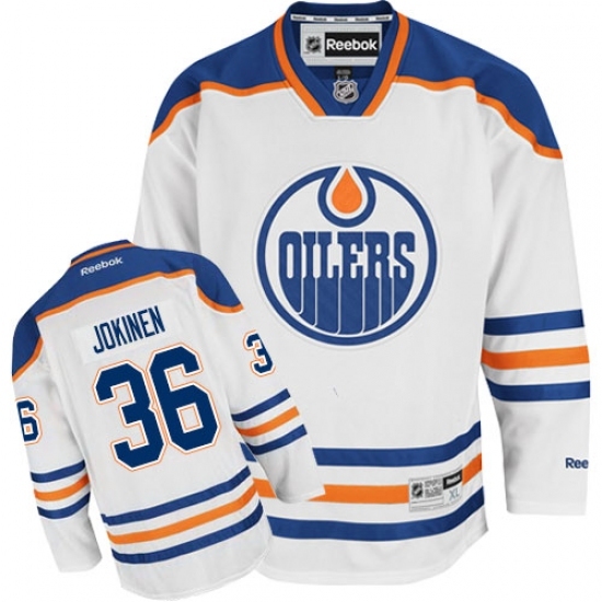 Men's Reebok Edmonton Oilers #36 Jussi Jokinen Authentic White Away NHL Jersey Men's Reebok Edmonton Oilers #36 Jussi Jokinen Authentic White Away NHL Jersey