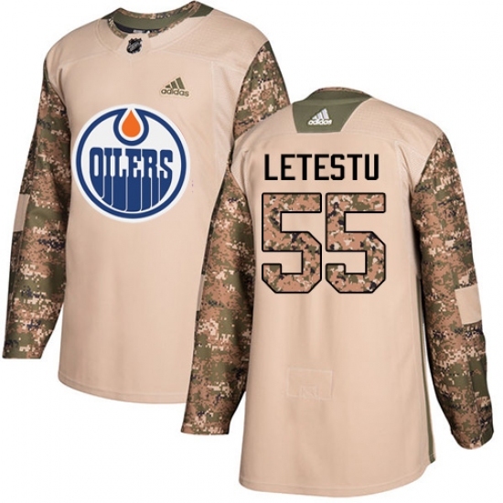 Men's Adidas Edmonton Oilers #55 Mark Letestu Authentic Camo Veterans Day Practice NHL Jersey Men's Adidas Edmonton Oilers #55 Mark Letestu Authentic Camo Veterans Day Practice NHL Jersey