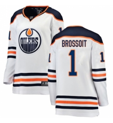 Women's Edmonton Oilers #1 Laurent Brossoit Authentic White Away Fanatics Branded Breakaway NHL Jersey Women's Edmonton Oilers #1 Laurent Brossoit Authentic White Away Fanatics Branded Breakaway NHL Jersey