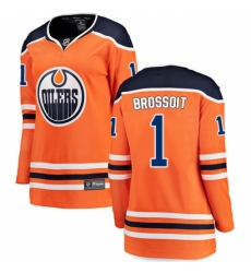 Women's Edmonton Oilers #1 Laurent Brossoit Fanatics Branded Orange Home Breakaway NHL Jersey Women's Edmonton Oilers #1 Laurent Brossoit Fanatics Branded Orange Home Breakaway NHL Jersey