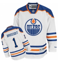 Women's Reebok Edmonton Oilers #1 Laurent Brossoit Authentic White Away NHL Jersey