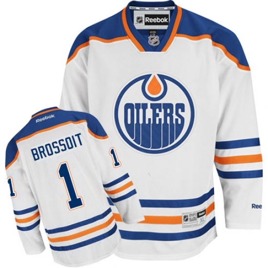 Women's Reebok Edmonton Oilers #1 Laurent Brossoit Authentic White Away NHL Jersey Women's Reebok Edmonton Oilers #1 Laurent Brossoit Authentic White Away NHL Jersey