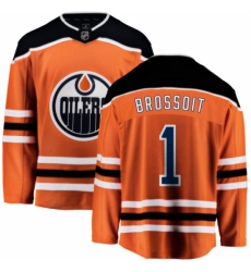 Youth Edmonton Oilers #1 Laurent Brossoit Fanatics Branded Orange Home Breakaway NHL Jersey
