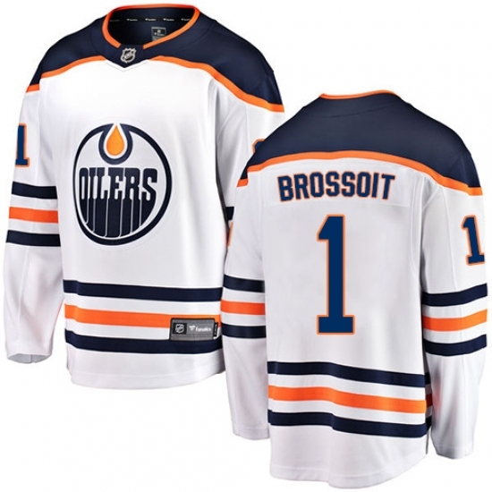 Youth Edmonton Oilers #1 Laurent Brossoit Fanatics Branded White Away Breakaway NHL Jersey Youth Edmonton Oilers #1 Laurent Brossoit Fanatics Branded White Away Breakaway NHL Jersey