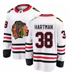 Men's Chicago Blackhawks #38 Ryan Hartman Fanatics Branded White Away Breakaway NHL Jersey