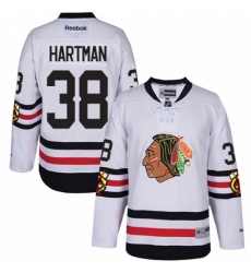 Men's Reebok Chicago Blackhawks #38 Ryan Hartman Premier White 2017 Winter Classic NHL Jersey
