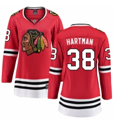Women's Chicago Blackhawks #38 Ryan Hartman Fanatics Branded Red Home Breakaway NHL Jersey