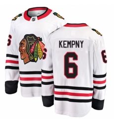 Men's Chicago Blackhawks #6 Michal Kempny Fanatics Branded White Away Breakaway NHL Jersey
