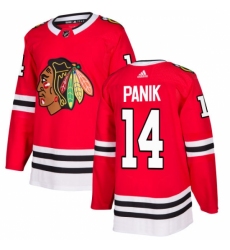 Men's Adidas Chicago Blackhawks #14 Richard Panik Authentic Red Home NHL Jersey