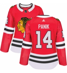 Women's Adidas Chicago Blackhawks #14 Richard Panik Authentic Red Home NHL Jersey