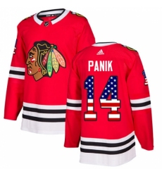 Youth Adidas Chicago Blackhawks #14 Richard Panik Authentic Red USA Flag Fashion NHL Jersey