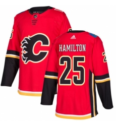 Youth Adidas Calgary Flames #25 Freddie Hamilton Authentic Red Home NHL Jersey