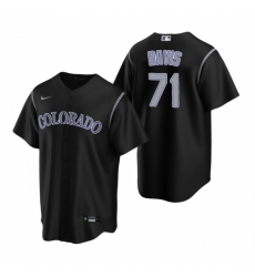 Men's Nike Colorado Rockies #71 Wade Davis Black Alternate Stitched Baseball Jersey