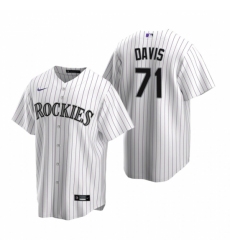 Men's Nike Colorado Rockies #71 Wade Davis White Home Stitched Baseball Jersey