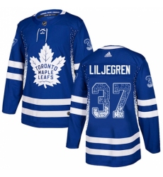 Men's Adidas Toronto Maple Leafs #37 Timothy Liljegren Authentic Blue Drift Fashion NHL Jersey