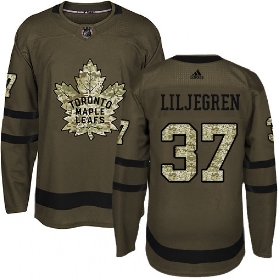Men's Adidas Toronto Maple Leafs #37 Timothy Liljegren Authentic Green Salute to Service NHL Jersey Men's Adidas Toronto Maple Leafs #37 Timothy Liljegren Authentic Green Salute to Service NHL Jersey