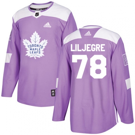 Men's Adidas Toronto Maple Leafs #78 Timothy Liljegren Authentic Purple Fights Cancer Practice NHL Jersey Men's Adidas Toronto Maple Leafs #78 Timothy Liljegren Authentic Purple Fights Cancer Practice NHL Jersey