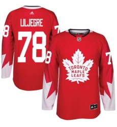 Men's Adidas Toronto Maple Leafs #78 Timothy Liljegren Authentic Red Alternate NHL Jersey