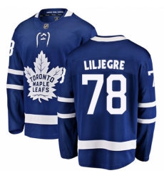 Men's Toronto Maple Leafs #78 Timothy Liljegren Authentic Royal Blue Home Fanatics Branded Breakaway NHL Jersey