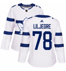 Women's Adidas Toronto Maple Leafs #78 Timothy Liljegren Authentic White 2018 Stadium Series NHL Jersey