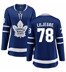 Women's Toronto Maple Leafs #78 Timothy Liljegren Authentic Royal Blue Home Fanatics Branded Breakaway NHL Jersey