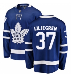 Youth Toronto Maple Leafs #37 Timothy Liljegren Authentic Royal Blue Home Fanatics Branded Breakaway NHL Jersey