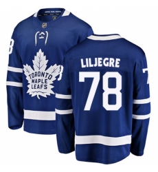 Youth Toronto Maple Leafs #78 Timothy Liljegren Authentic Royal Blue Home Fanatics Branded Breakaway NHL Jersey