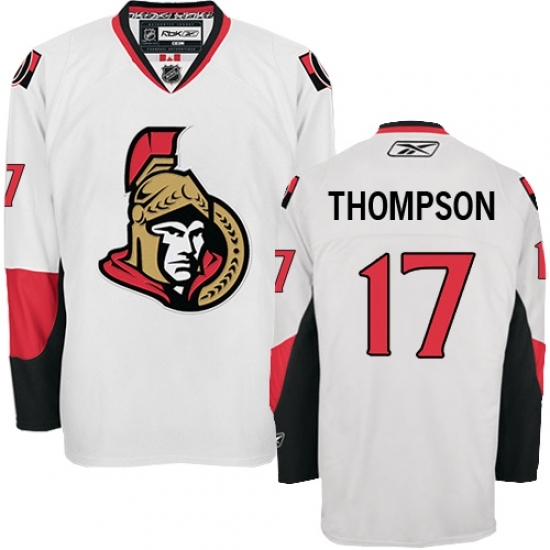 Men's Reebok Ottawa Senators #17 Nate Thompson Authentic White Away NHL Jersey Men's Reebok Ottawa Senators #17 Nate Thompson Authentic White Away NHL Jersey