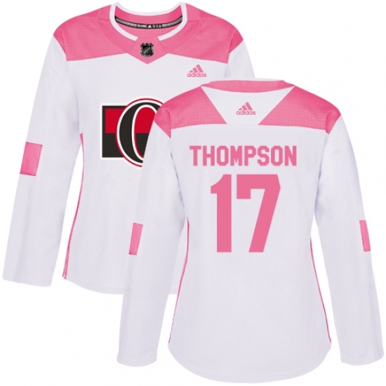 Women's Adidas Ottawa Senators #17 Nate Thompson Authentic White/Pink Fashion NHL Jersey Women's Adidas Ottawa Senators #17 Nate Thompson Authentic White/Pink Fashion NHL Jersey