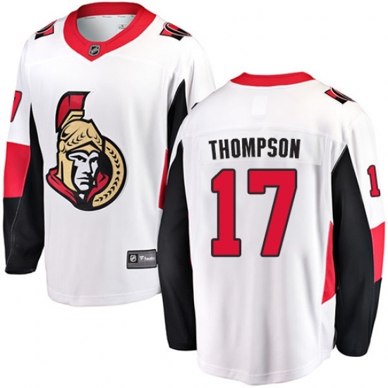 Youth Ottawa Senators #17 Nate Thompson Fanatics Branded White Away Breakaway NHL Jersey Youth Ottawa Senators #17 Nate Thompson Fanatics Branded White Away Breakaway NHL Jersey