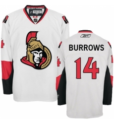 Men's Reebok Ottawa Senators #14 Alexandre Burrows Authentic White Away NHL Jersey
